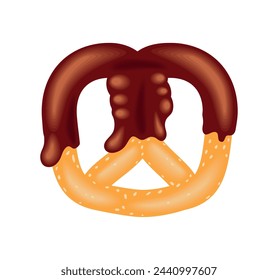 pretzel and chocolate illustration vector