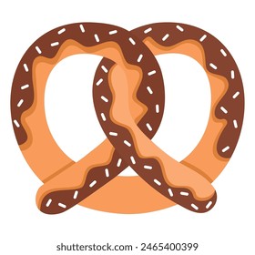pretzel and chocolate illustration vector