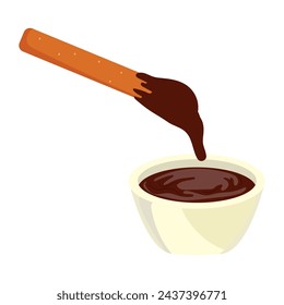 pretzel with chocolate isolated design