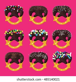 Pretzel chocolate pink snack