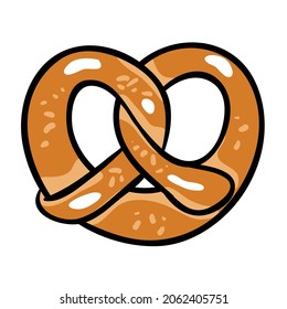 Ilustración vectorial de pretzel clip art aislada