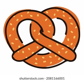 pretzel color stroke vector art