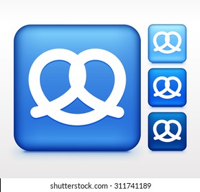 Pretzel Colorful Square Button