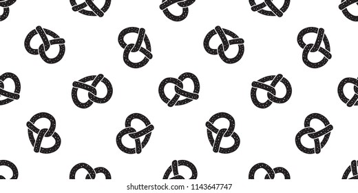 pretzel cookie seamless pattern vector snack breed scarf isolated wallpaper tile background white