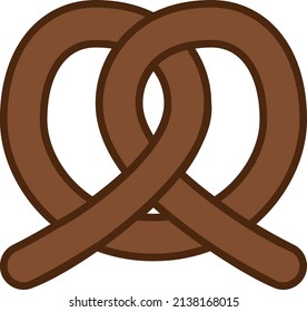 Pretzel Filled Outline Food Icon 