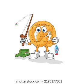 the pretzel fisherman illustration. character vector