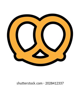 Pretzel flat icon isolated vector illustration on white background
