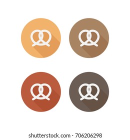 Pretzel flat icons.