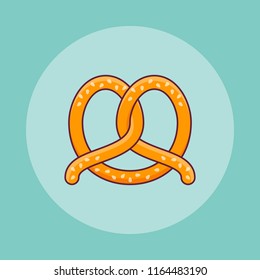 Pretzel flat line icon. Vector illustration.