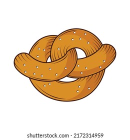 pretzel food icon flat isolated