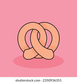 Pretzel Free vector cartoon icon illustration.Brunch icon concept isolated . flat cartoon style