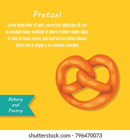 pretzel french & danish pastries banner. vector illustration