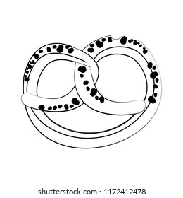 Pretzel german snack in black and white