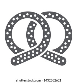 Pretzel glyph icon, bakery and food, pastry sign, vector graphics, a solid pattern on a white background, eps 10.