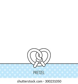 Pretzel icon. Bakery food sign. Traditional bavaria snack symbol. Circles seamless pattern. Background with icon. Vector