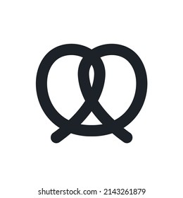 Pretzel icon. Bakery and pastry isolated vector silhouettes