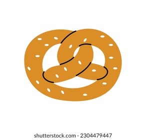 Pretzel icon. Bakery pastry products silhouette. Vector illustration.