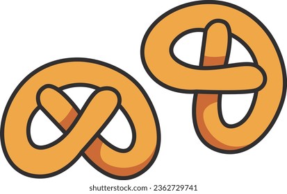 Pretzel icon. Bakery and pastry theme. Isolated design. Vector illustration