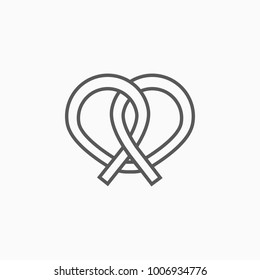 pretzel icon, bread vector