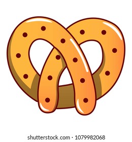 Pretzel icon. Cartoon illustration of pretzel vector icon for web