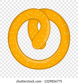 Pretzel icon in cartoon style on a background for any web design 
