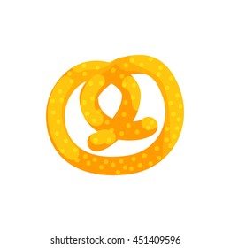 Pretzel icon in cartoon style on a white background