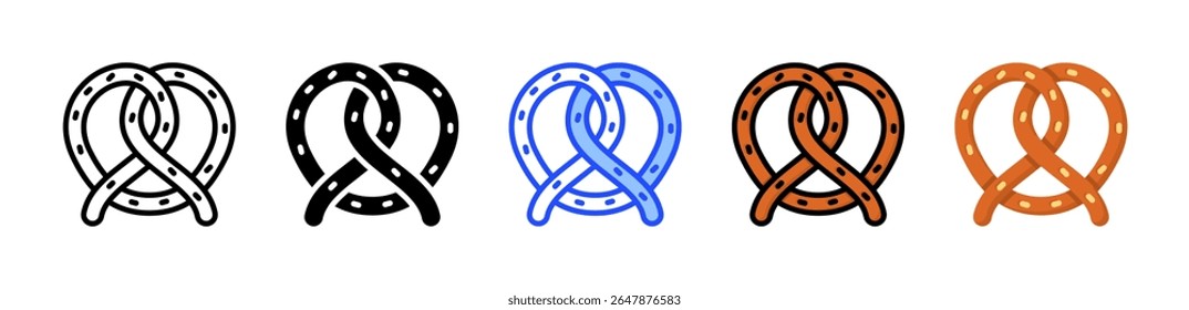 Pretzel Icon Collection With Multiple Styles