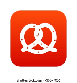 Pretzel icon digital red for any design isolated on white vector illustration