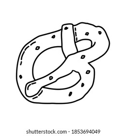 Pretzel Icon. Doodle Hand Drawn or Outline Icon Style