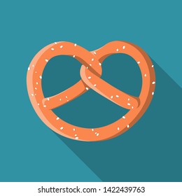 Pretzel icon flat design symbol Oktoberfest