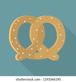 Pretzel icon. Flat illustration of pretzel vector icon for web design