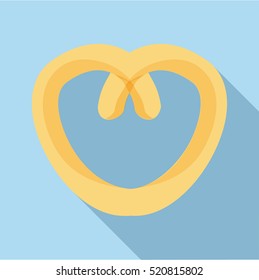 Pretzel icon. Flat illustration of pretzel vector icon for web