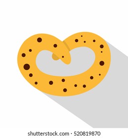 Pretzel icon. Flat illustration of pretzel vector icon for web isolated on white background
