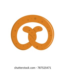 Pretzel icon. Flat illustration of pretzel vector icon isolated on white background