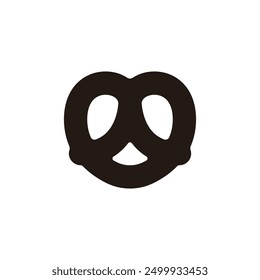 Pretzel icon. Flat silhouette version.