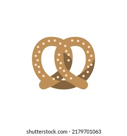 pretzel icon flat style design. pretzel icon vector illustration. isolated on white background.