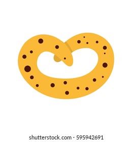 Pretzel icon in flat style isolated on white background vector illustration