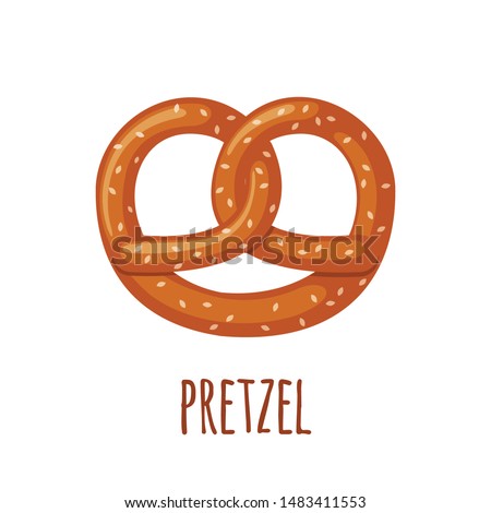 Pretzel icon in flat style isolated on white background. Vector illustration.