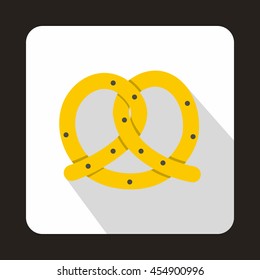 Pretzel icon in flat style on a white background