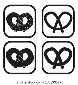 Pretzel icon - four variations