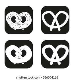 Pretzel icon in four variations