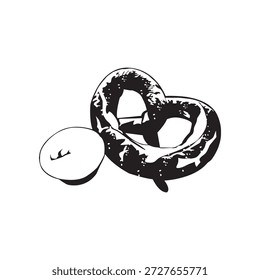 Bretzel Symbol Illustration Vektordesign Vorlage