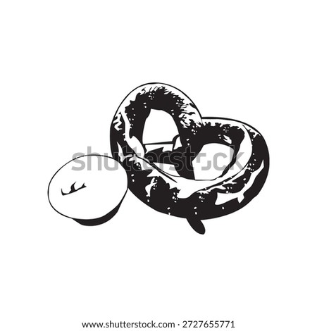 Pretzel icon illustration vector design template