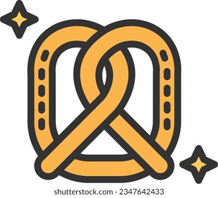 Pretzel Icon image. Suitable for mobile application.
