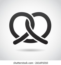 Pretzel icon isolated on white background. Vector art.