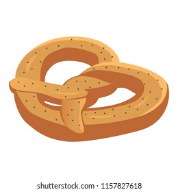 Pretzel icon. Isometric of pretzel vector icon for web design isolated on white background