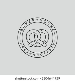 pretzel icon line art logo vector symbol illustration design