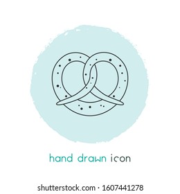 Pretzel icon line element. Vector illustration of pretzel icon line isolated on clean background for your web mobile app logo design.