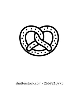 a pretzel icon in a line style