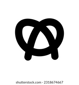 Bretzel-Symbol, Logo einzeln auf weißem Hintergrund